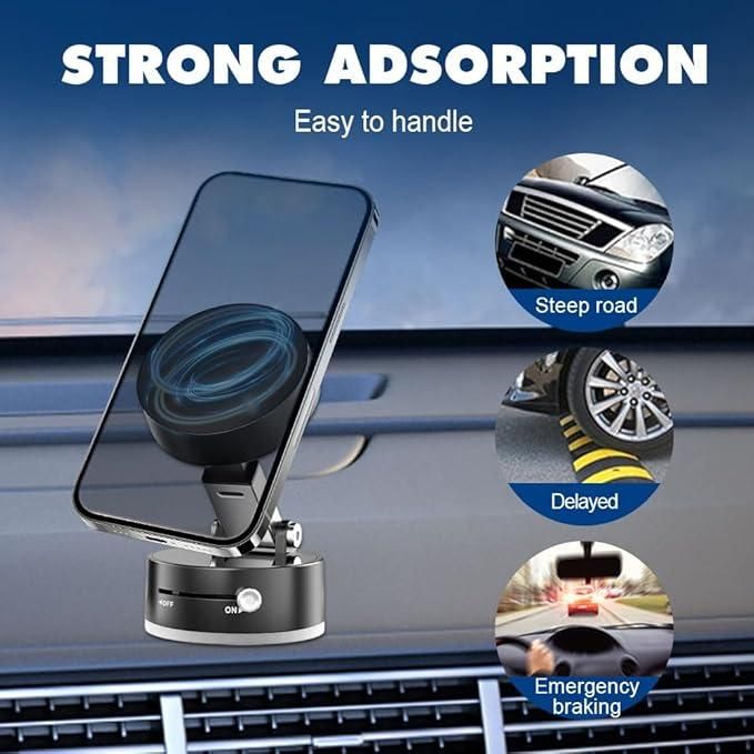 Magnetic Foldable Car Phone Holder – Hands-Free Suction Mount