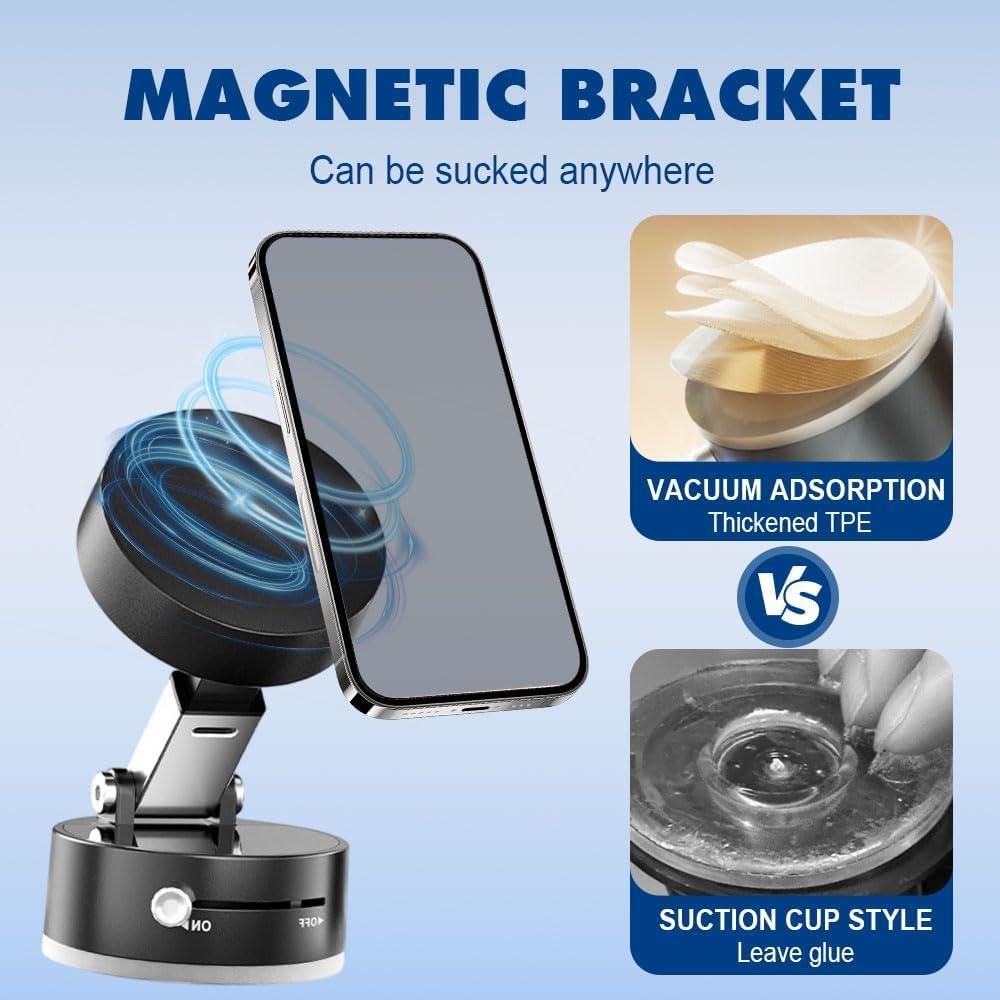 Magnetic Foldable Car Phone Holder – Hands-Free Suction Mount